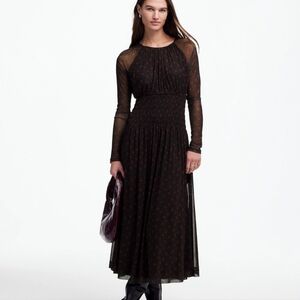 Elegant Black Floral Long Sleeve Dress